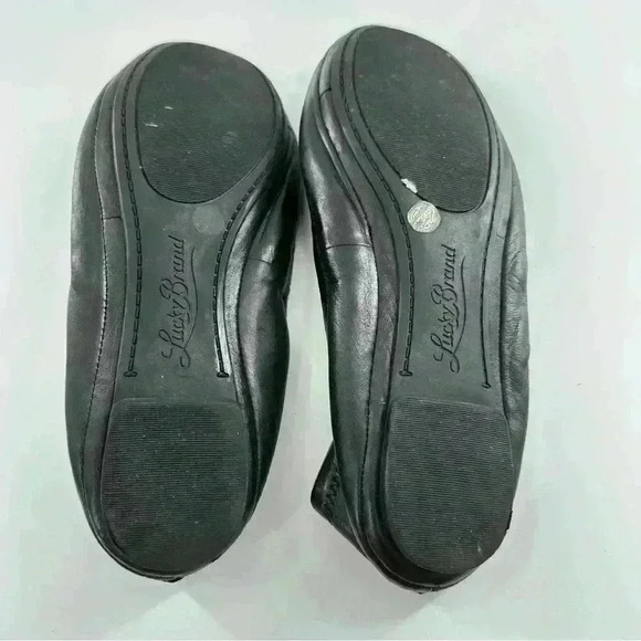 Lucky brand womens flats size 6 36 black leather balletcore - Picture 6 of 14